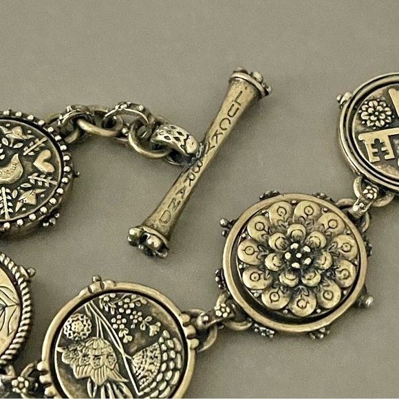 Lucky Brand Toggle Bracelet Antique Bronze Swivel Coins - Picture 9 of 14